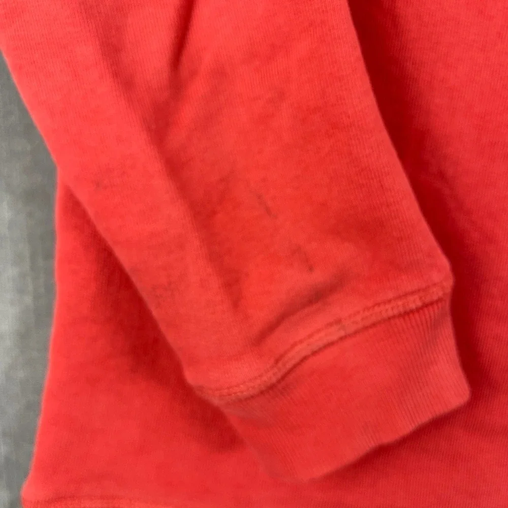 Lacoste Kids 8 Red Sweatshirt Big Logo Pullover Crew Neck Long Sleeve